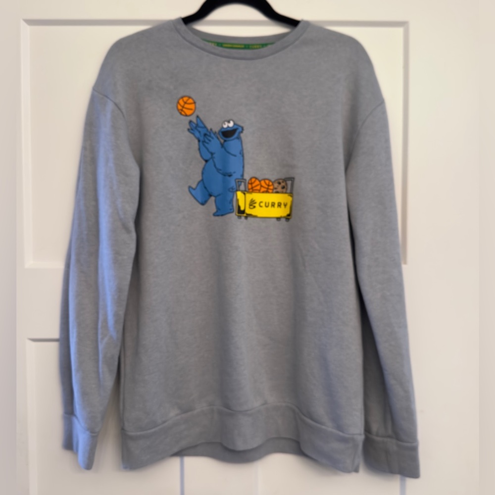 Under Armour Steph Curry Cookies Crew Neck Sweatshirt Grey Size Youth XL